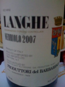 Produttori del Barbaresco Langhe Nebbiolo 2007