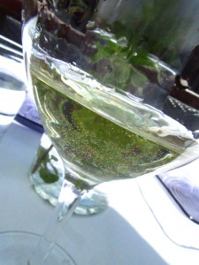 Frog's Tooth Pinot grigio. It's not supposed to be effervescent.