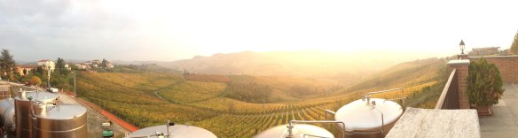 As seen from Massolino, Rivette cru in the center, Vigna Rionda on the left and Monforte (Ginestra) in the background
