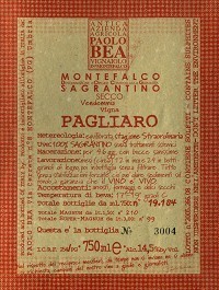 Paolo Bea Sagrantino label