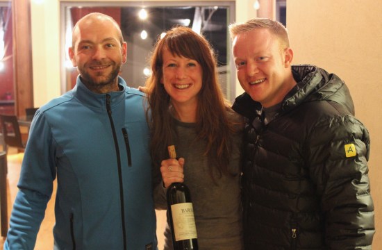 Fabio, me, & Caleb in the Conterno Fantino tasting room.