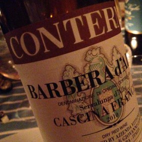 Cascina Francia Barbera d'Alba 2010, a wine I enjoyed very much in Berkeley, CA in December.