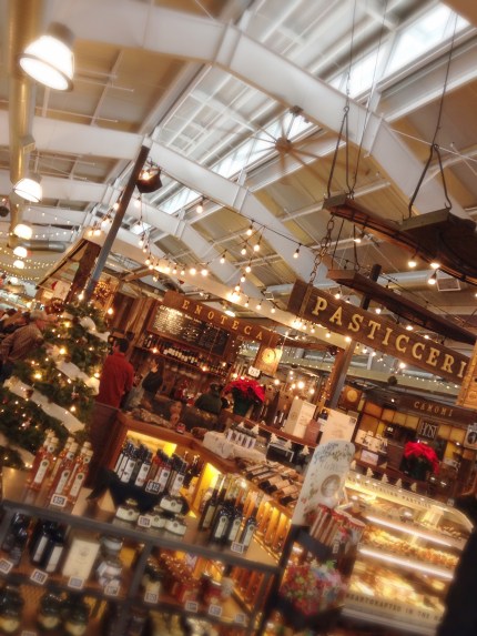 The Oxbow Market in the afternoon, Napa. A great place to run into friends! And buy Italian truffle oil!!! December 14, 2014.